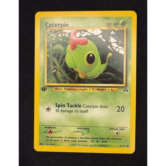 1st edition Caterpie 53/75 1995-2001 Pokemon Card Basic set